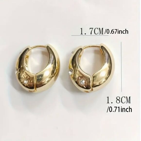 Naked Hanger Chunky hoop earrings with crystal stars - Picture 3 of 3